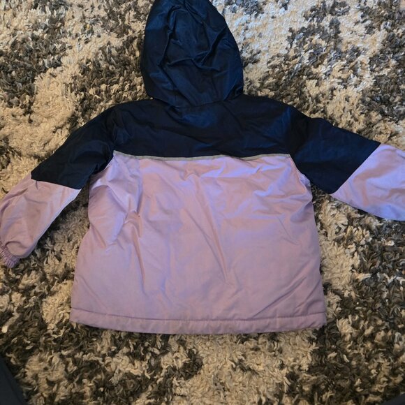 💜 George Girls 5T Color Block Winter Jacket with Hood - Picture 2 of 4